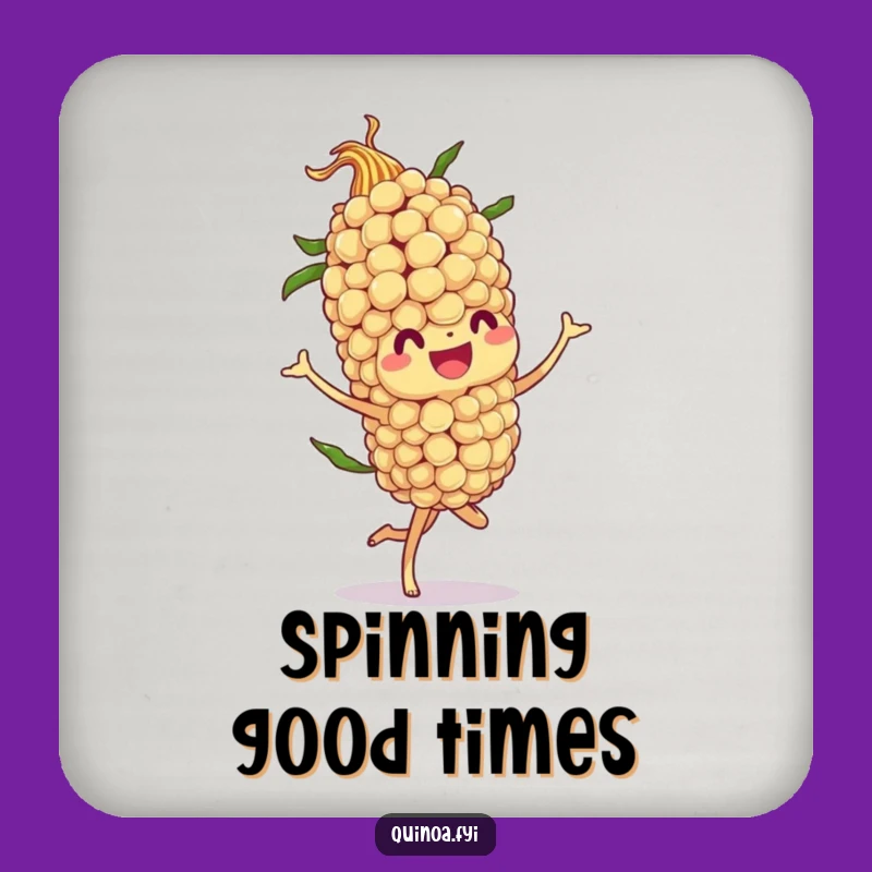 Set of Funny Quinoa Stalk Twirl Drink Coasters - Add Flair to Your Table!