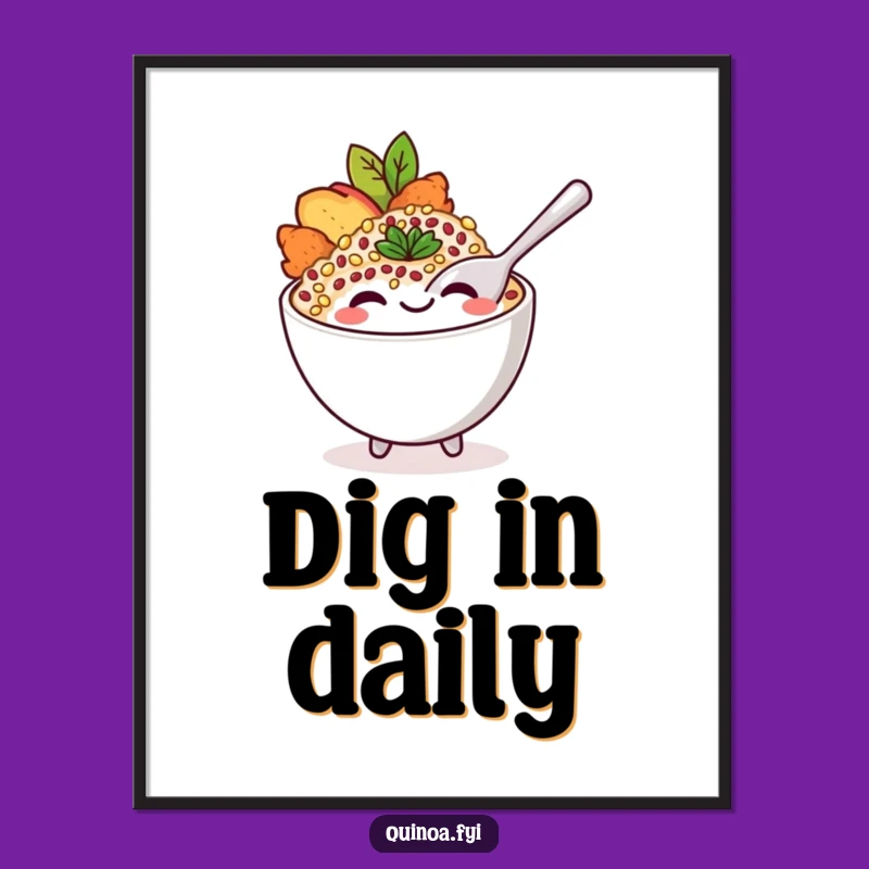 Funny Quinoa Bowl Art Poster: Deliciously Humorous Wall Decor