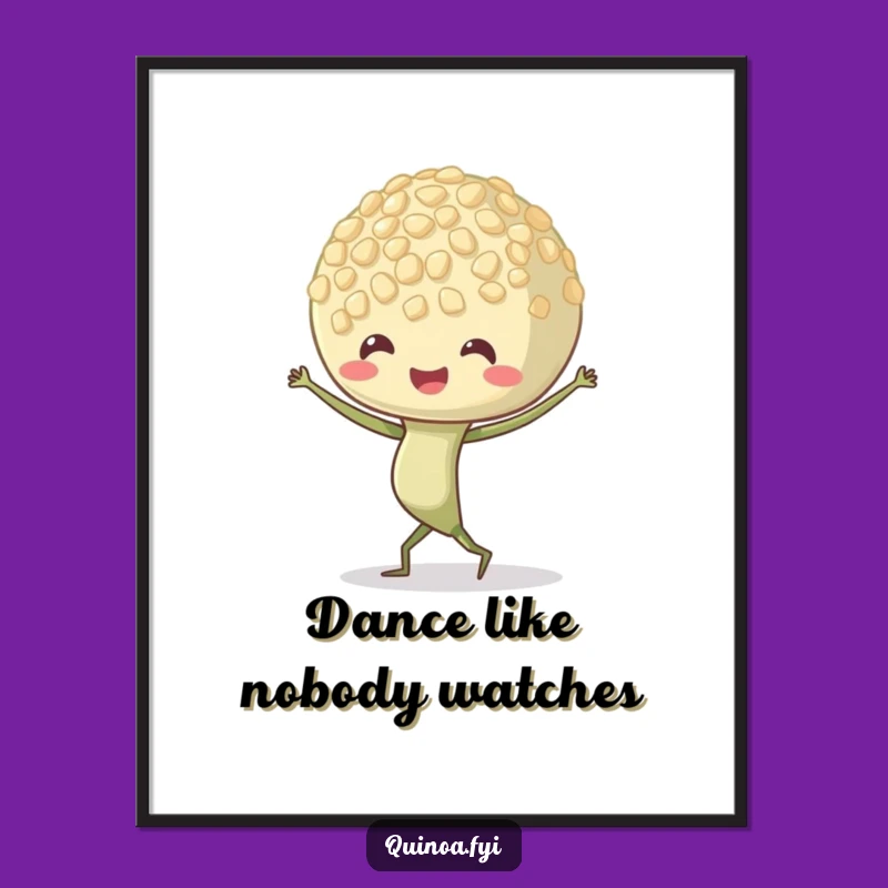 Funny Quinoa Sprout Poster - Dancing Art, Wiggling Roots Decor, Gift
