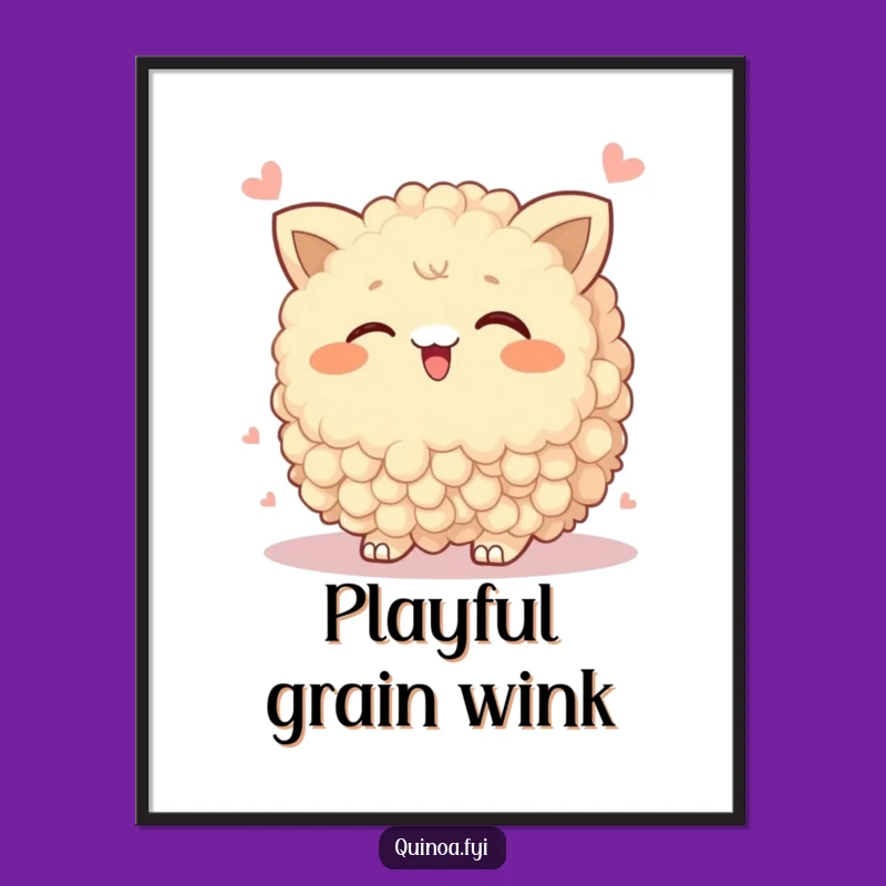 Funny Wobbly Quinoa Wink Poster: Playful Art, Instant Funny Gift