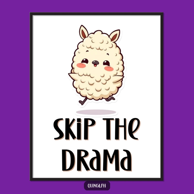 Printable Funny Quinoa Skip Poster - Happiness in Motion!