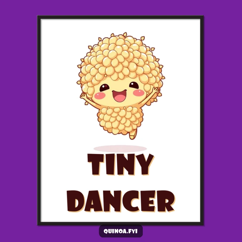 Funny Quinoa Hop Poster: Brighten Your Walls with this Joyful Grain Art, A Whimsical Funny Gift!