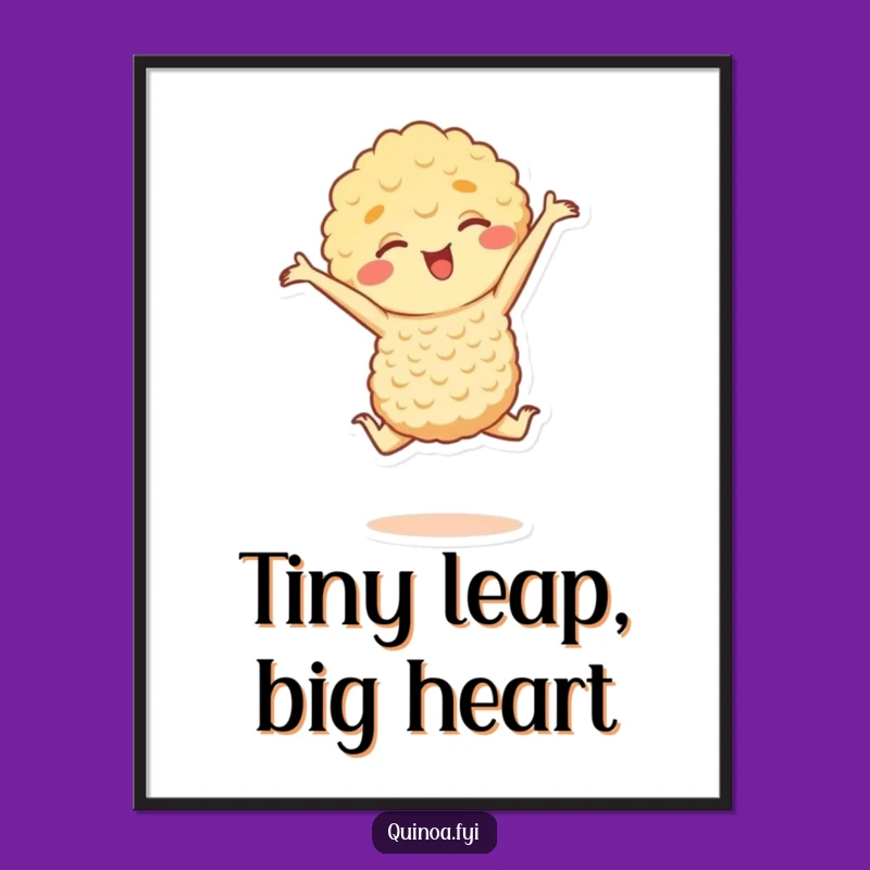 Funny Quinoa Leap Poster: Vibrant Wall Art to Inspire Laughter and Health