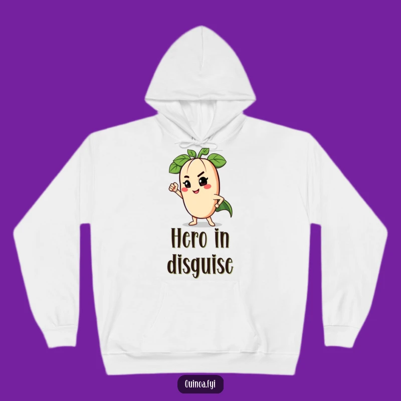 Funny Superhero Legume Hoodie - Cozy & Humorous Winking Bean Warmth, Great Gift