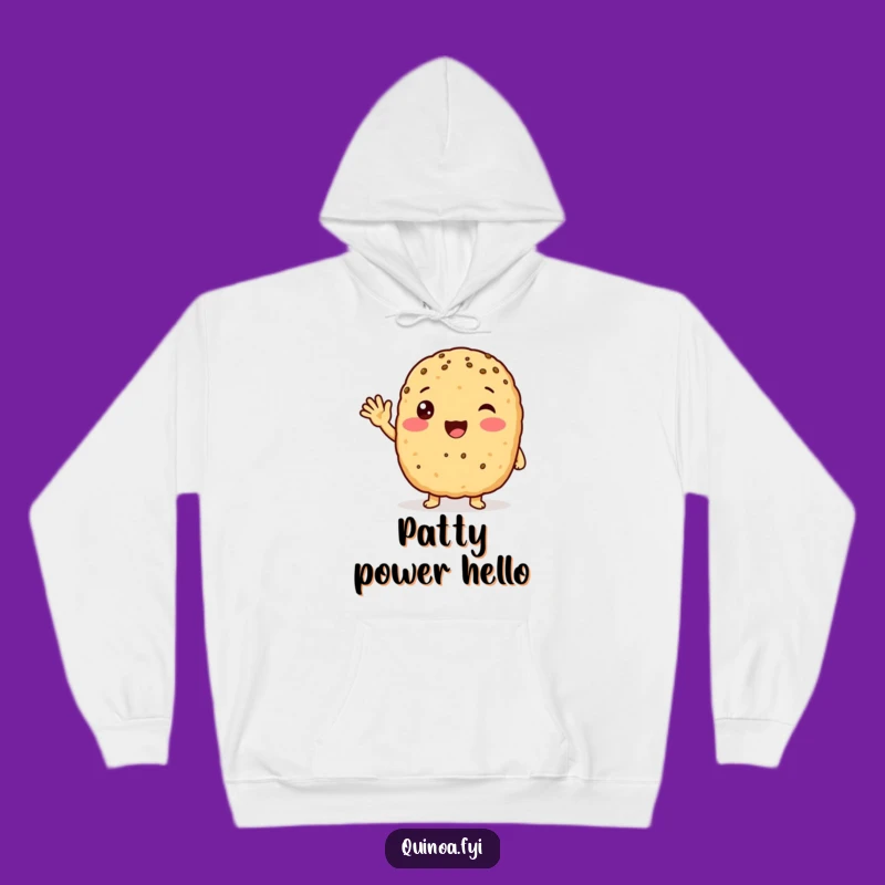 Cozy Funny Quinoa Patty Hoodie: Warm Waves & Smiles, Hilarious Gift
