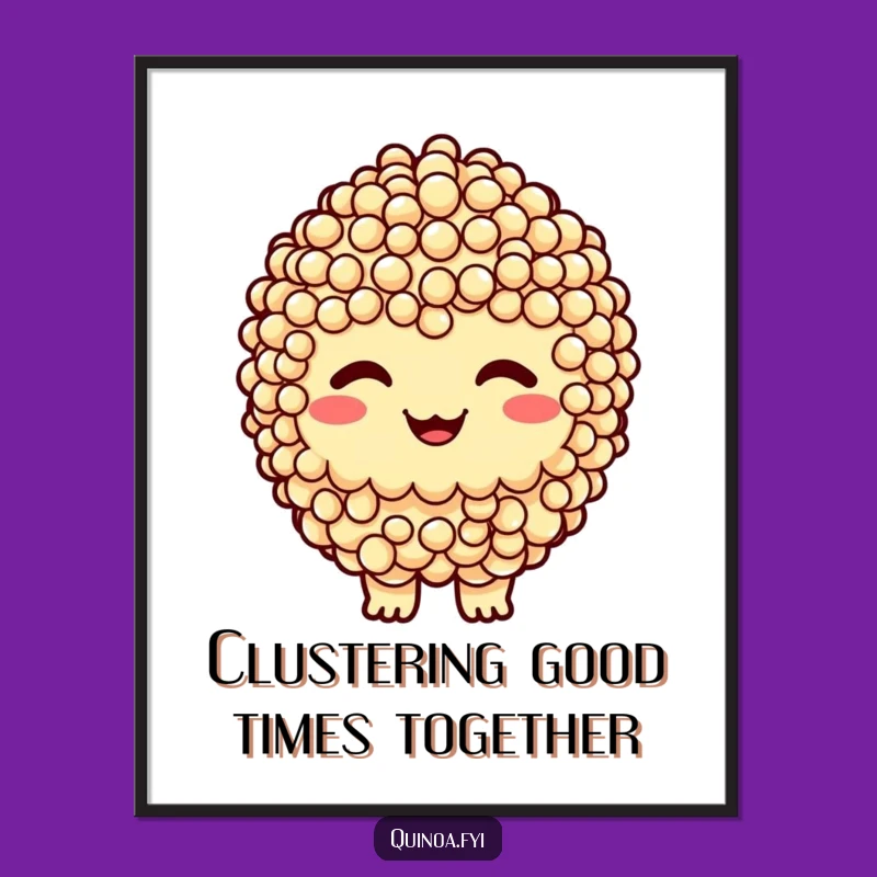 Free Printable Wall Art: Cheeky Quinoa Cluster - Funny Grin Downloadable!