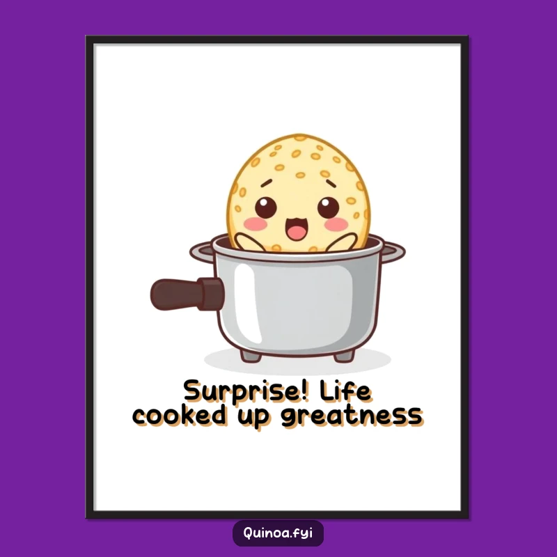 Free Printable Surprised Quinoa Wall Art - Funny Cooking Downloadable Decor