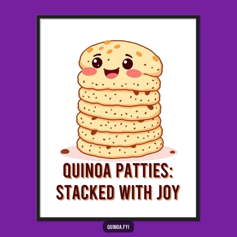 Free Printable Quinoa Patty Wall Art: Wiggling Food for a Fun Kitchen Decor
