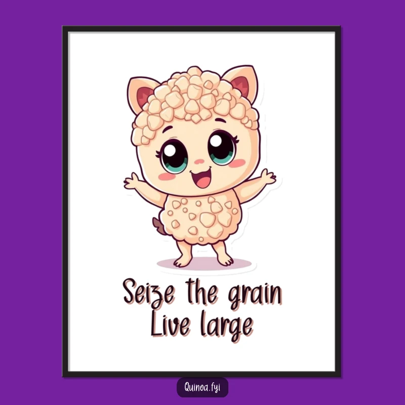 Free Printable Wall Art: Zesty Quinoa Dancer, Joyful Decor, Quirky Download