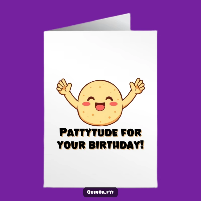 Free Printable Birthday Card: Funny Quinoa Patty Celebration - Downloadable Joy!