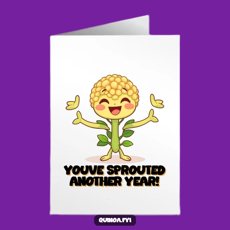 Free Printable Birthday Card: Joyful Quinoa Plant, Laugh Out Loud Funny Downloadable Gift