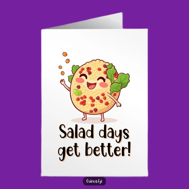 Free Printable Quinoa Salad Birthday Card: Funny Downloadable Gift for Salad Lovers