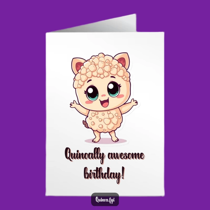 Free Printable Birthday Card: Zesty Quinoa Dancer, Joyful Greeting, Instant Download Gift
