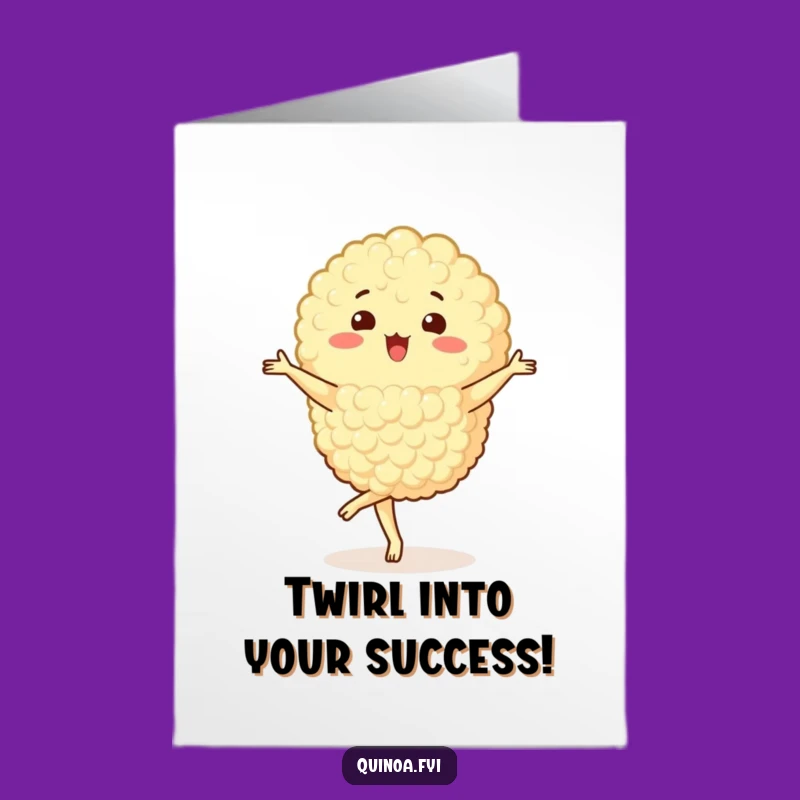 Free Printable Congrats Card: Quinoa Cluster Pirouette, Funny Downloadable Greeting for a Stylish Win