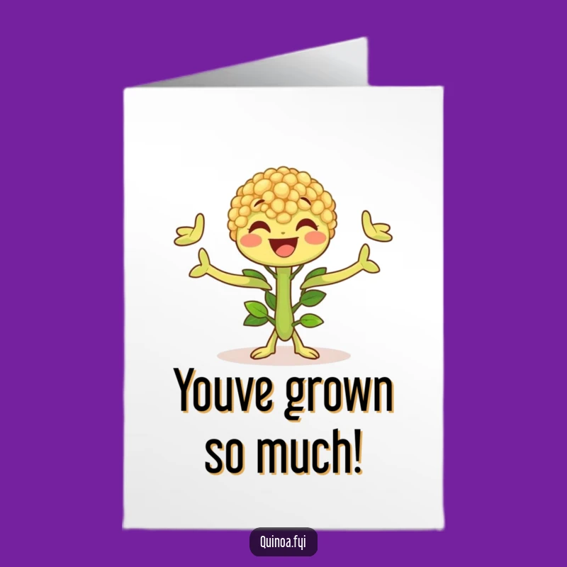 Free Printable Congrats Card: Happy Quinoa Plant, Funny Downloadable Greeting for Any Occasion