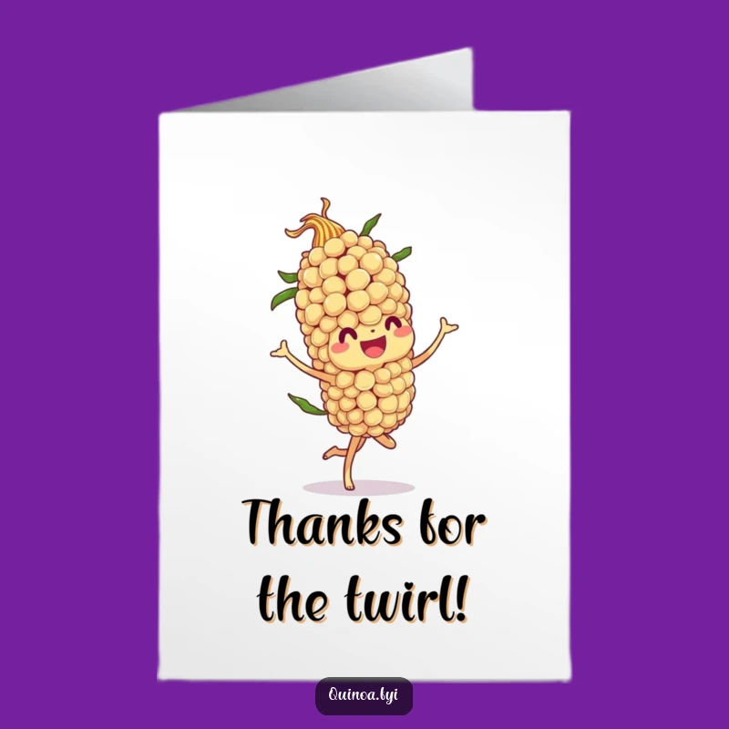 Free Printable Funny Quinoa Twirl Thank You Card - Sweet DIY Gesture!