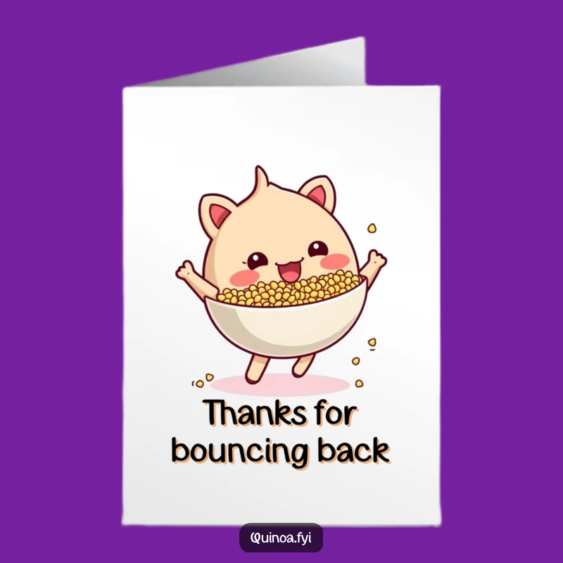 Free Printable Quinoa Thank You Card: Funny Downloadable Gift for Lively Thanks