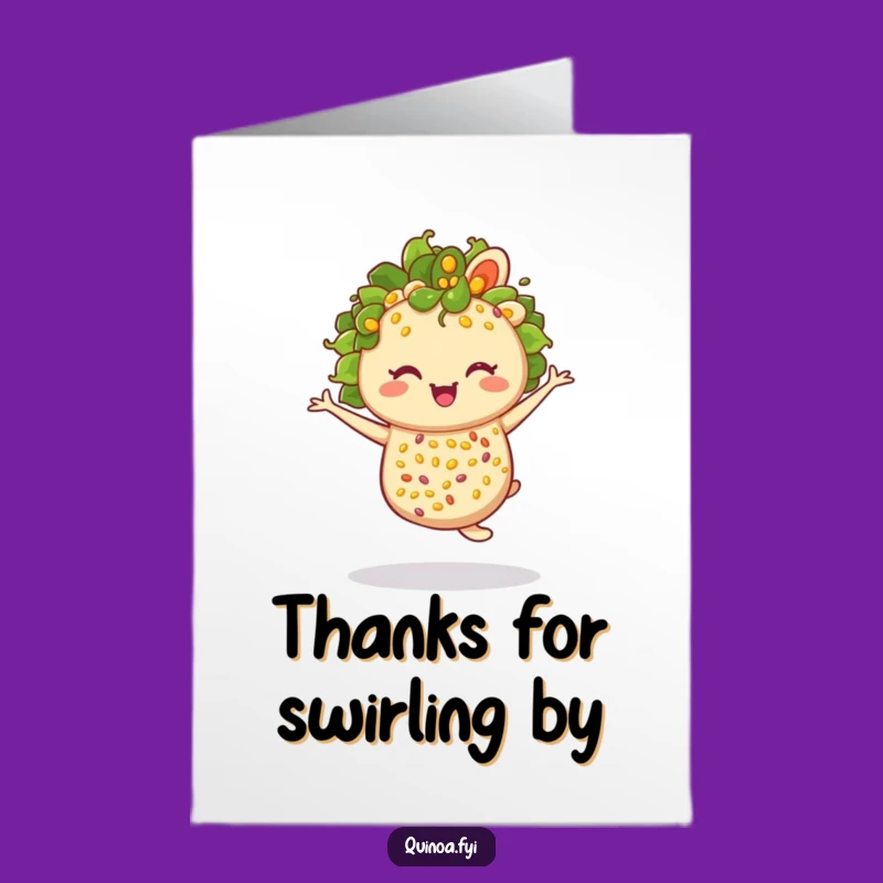 Free Printable Thank You Card: Twirling Quinoa Salad - Funny Downloadable Gift!