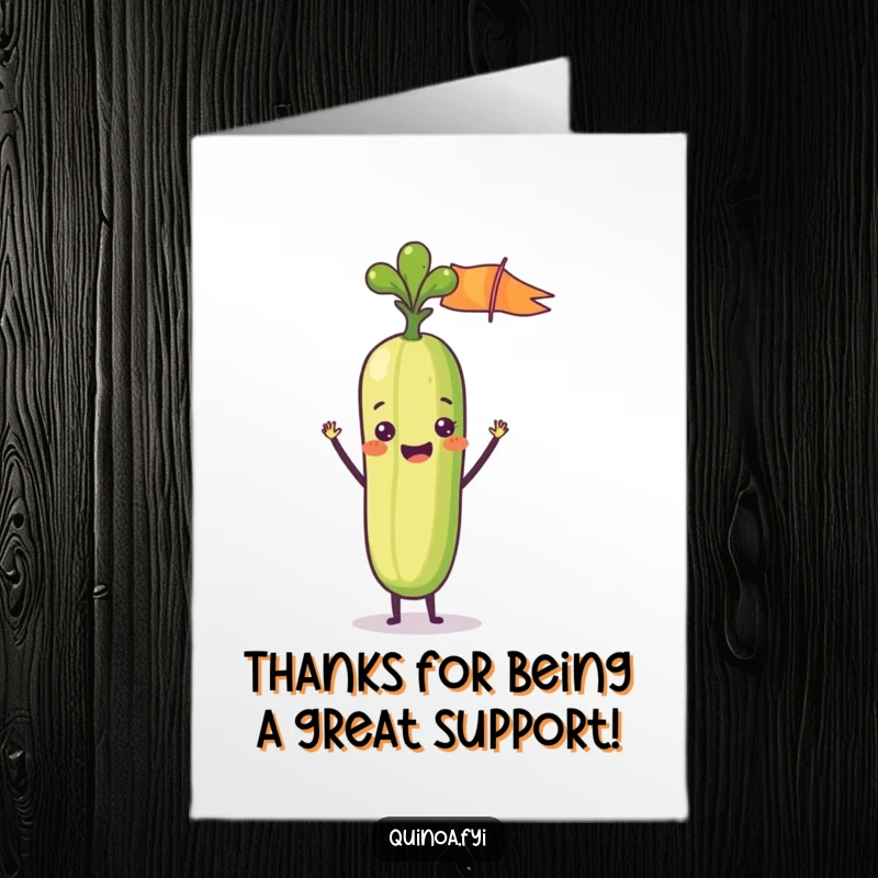 Funny Free Printable Thank You Card: Delighted Vegetable Stick Waving a Small Flag Happily