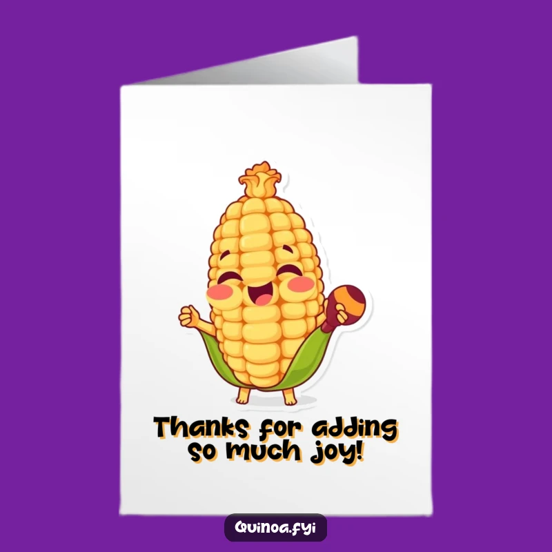 Free Printable Thank You Card: Maraca Corn Kernel for a Fun Appreciation