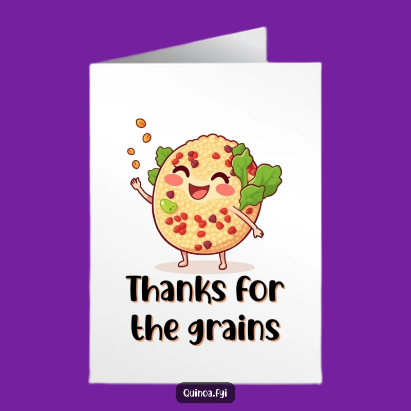 Free Printable Quinoa Salad Thank You Card: Funny Downloadable Gift for Salad Enthusiasts