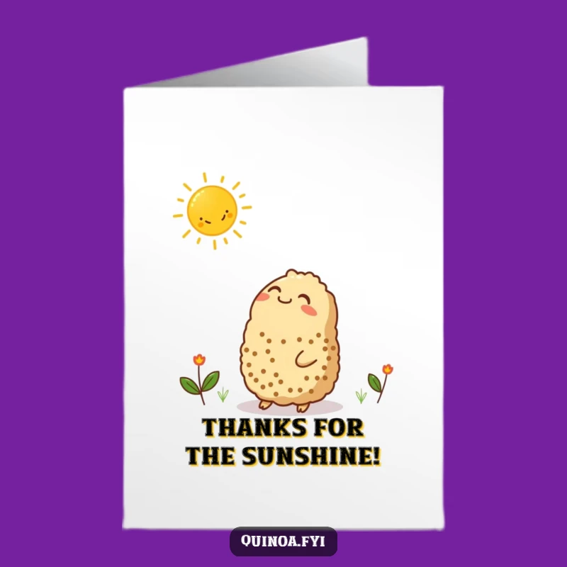 Free Printable Funny Quinoa & Sun Thank You Card - Warm DIY!