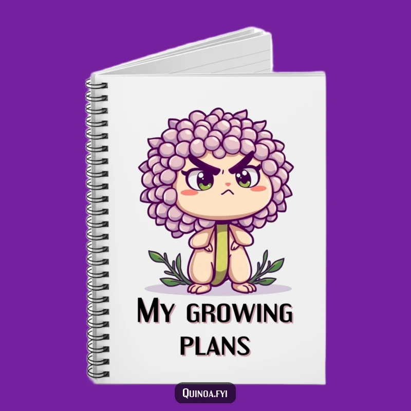 Funny Quinoa Sprout Notebook - Determined Journal for Goal Setting