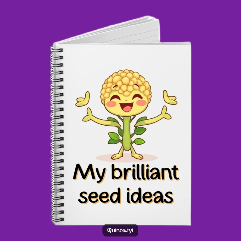 Funny Quinoa Plant Notebook - Joyful Writing, Happy Leaves, Gift Idea