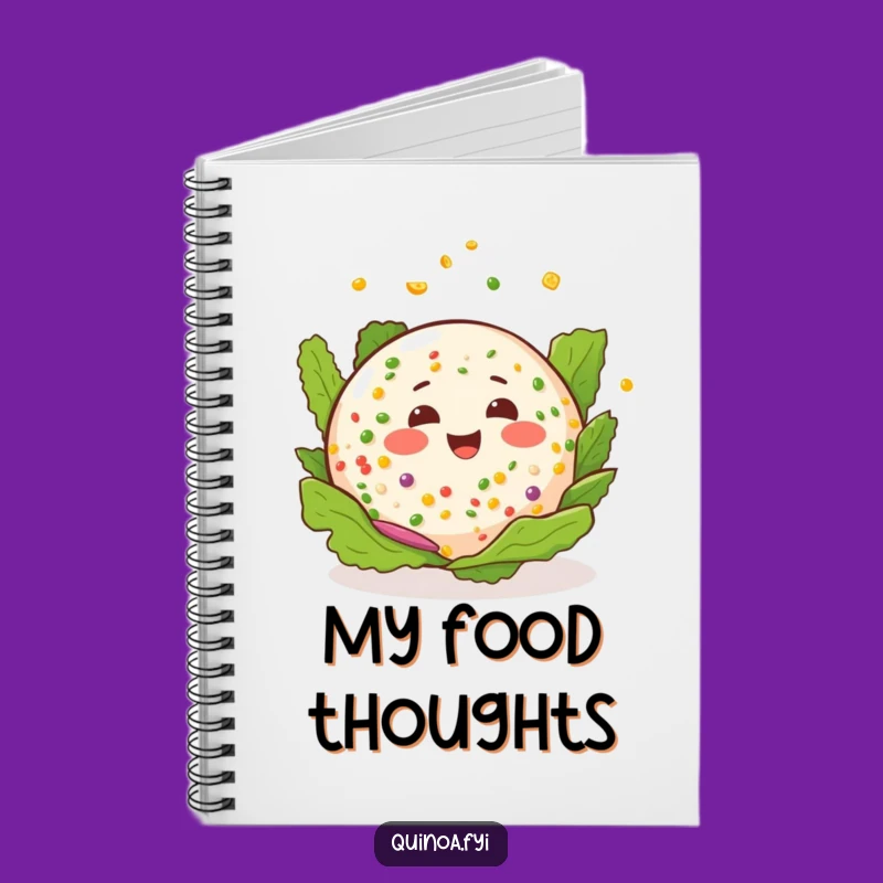 Funny Quinoa Salad Spin Notebook: Happy Expression, Blank Pages, Ideal Funny Gift