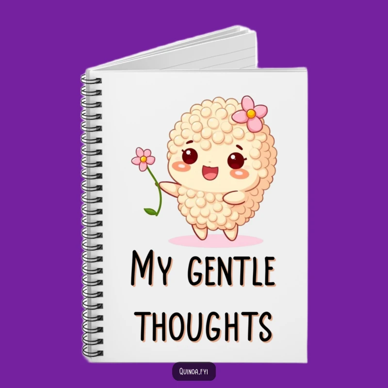 Funny Happy Quinoa Flower Notebook - Jot Down Plans & Good Vibes