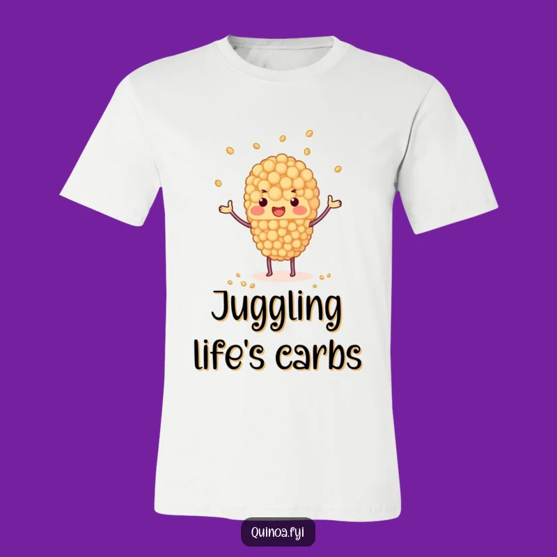 Funny Juggling Quinoa Tee - Whimsical and Hilarious T-Shirt for Fun!