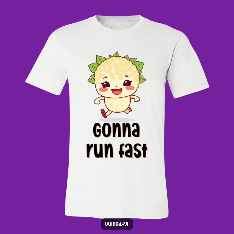 Funny Quinoa Race T-Shirt: Show Your Grit with a Determined Grain Character