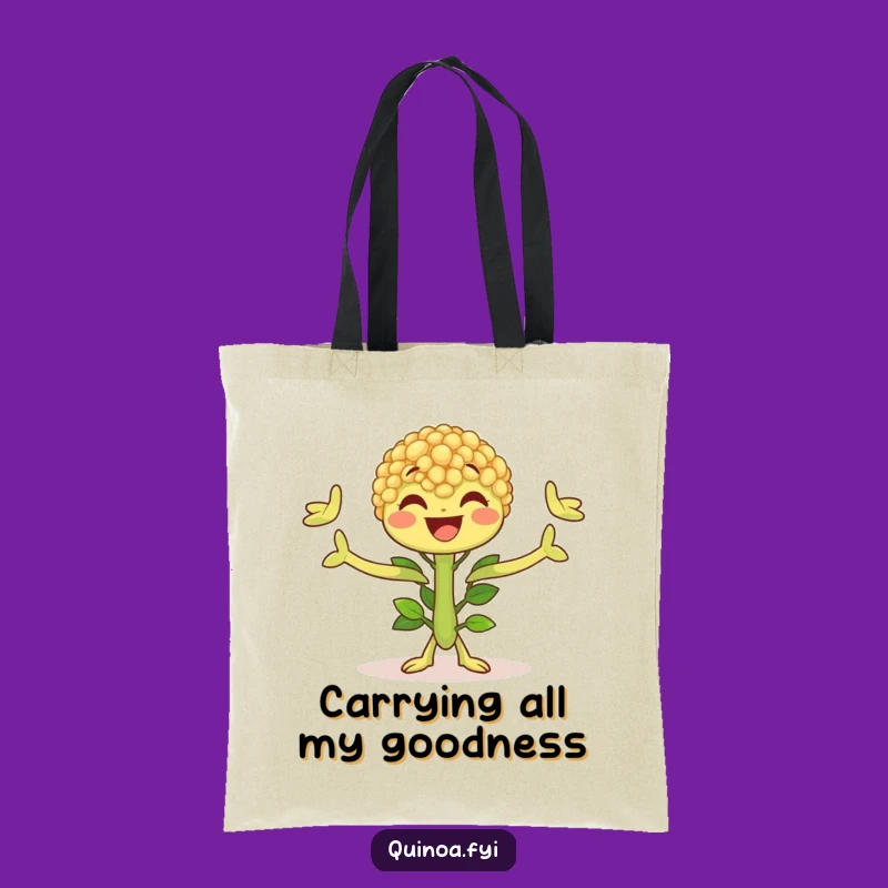 Funny Quinoa Plant Tote Bag - Joyful Character, Eco-Friendly Funny Gift