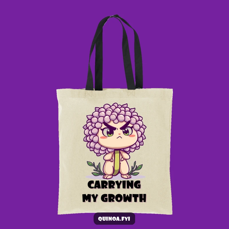 Funny Quinoa Sprout Tote Bag - Determined Accessory for Daily Goals