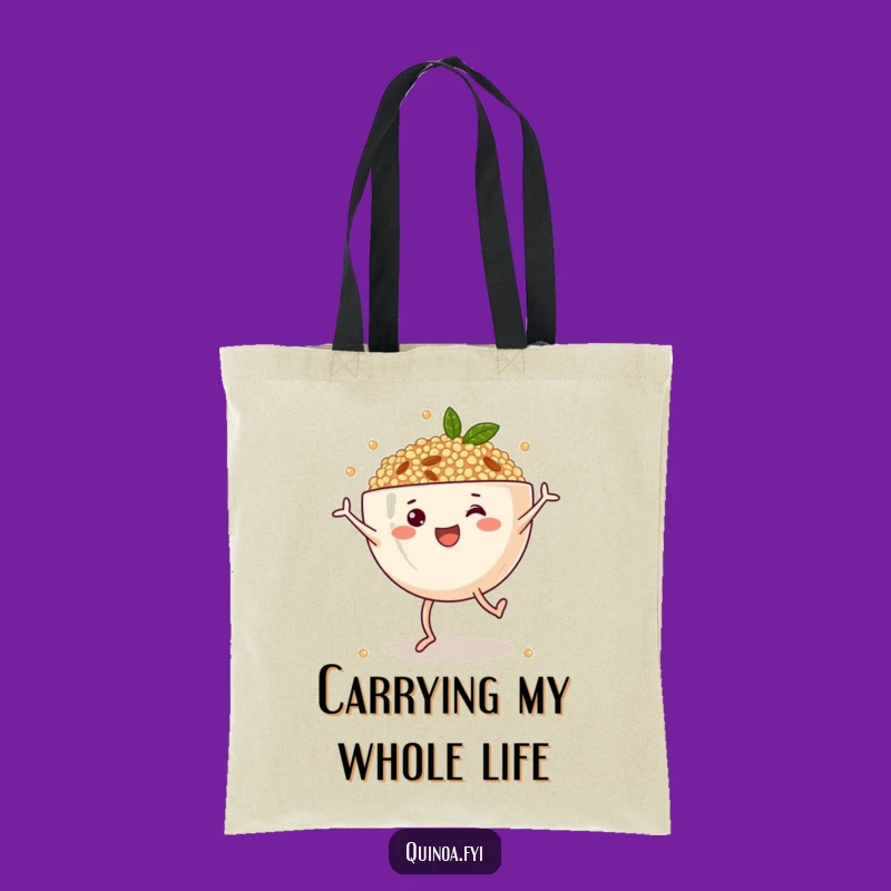 Funny Quinoa Bowl Cartwheel Tote Bag - Chic & Hilarious Grocery Hauler