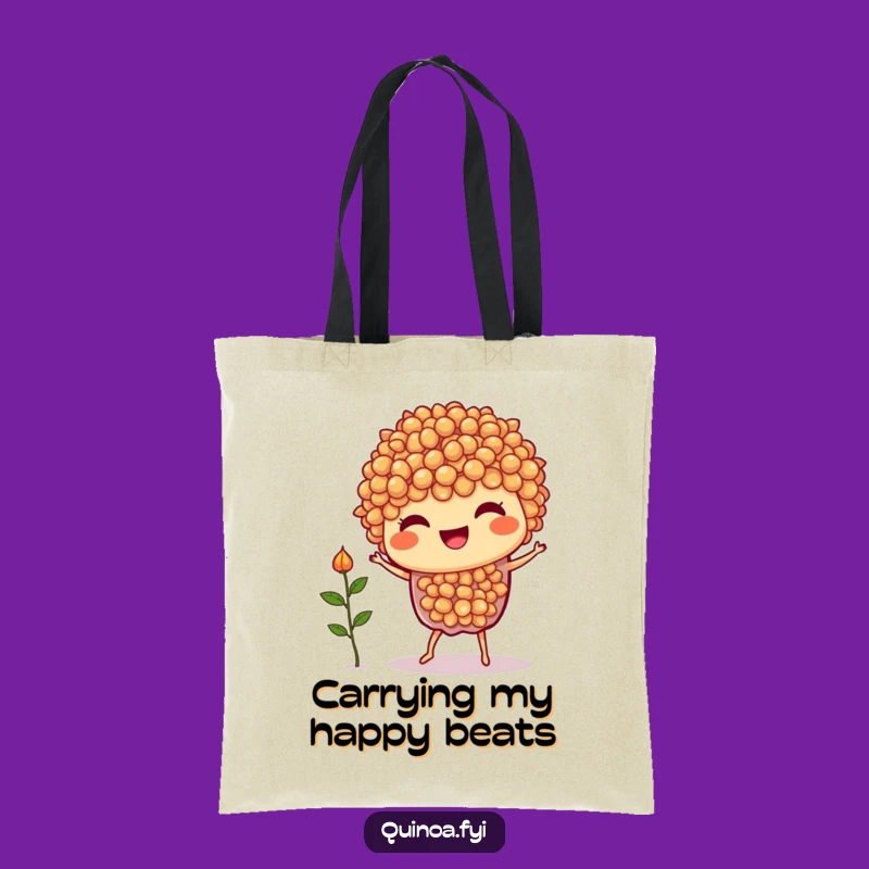 Funny Quinoa Dance Tote Bag: Stylish Carry-all with a Silly Veggie Character, Perfect Funny Tote