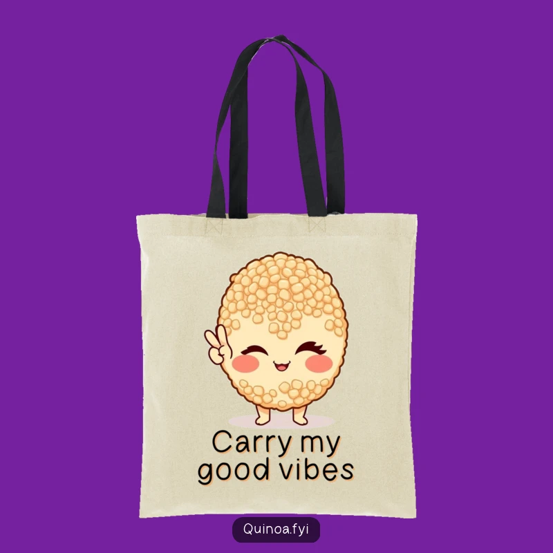 Funny Quinoa Peace Sign Tote Bag - Carry Your Good Mood Anywhere
