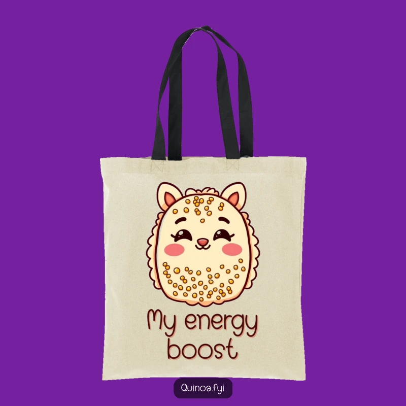 Funny Quinoa Bar Wink Tote Bag: Cheerful Treat, Smiling Eyes, Stylish Funny Gift