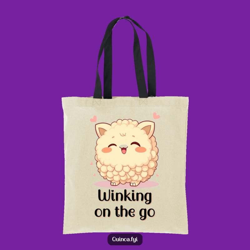 Funny Wobbly Quinoa Wink Tote Bag: Carry Your Fun, Perfect Funny Gift